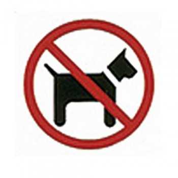 PICTOGRAMA ADHESIVO 114X114 MM. PROHIBIDO PERROS APLI