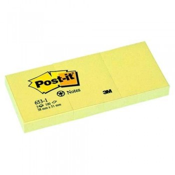NOTAS ADHESIVAS 38X51 MM. 100 HOJAS PACK DE 3 UN. POST-IT