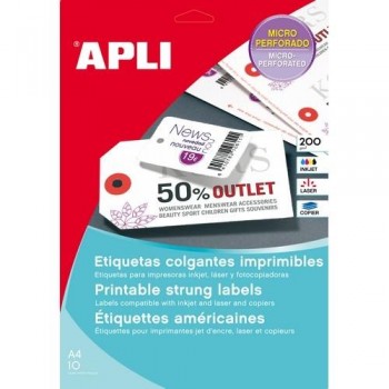 ETIQUETAS COLGANTES IMPRIMIBLES SIN ARANDELA 36 X 53 APLI