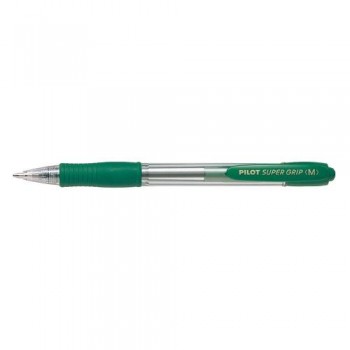 BOLÍGRAFO RETRÁCTIL 1 MM. TINTA ACEITE VERDE PILOT SUPER GRIP