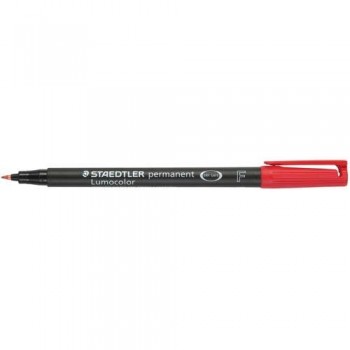 ROTULADOR PERMANENTE PUNTA F 0,6 MM ROJO LUMOCOLOR 318 SUPERFINO STAEDTLER