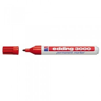 MARCADOR PERMANENTE PUNTA REDONDA 1,5-3 MM ROJO EDDING 3000