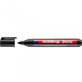 ROTULADOR PERMANENTE PUNTA 1,5-3MM EDDING 300 NEGRO