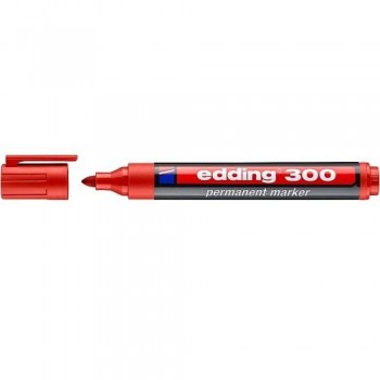 ROTULADOR PERMANENTE PUNTA 1,5-3MM EDDING 300 ROJO