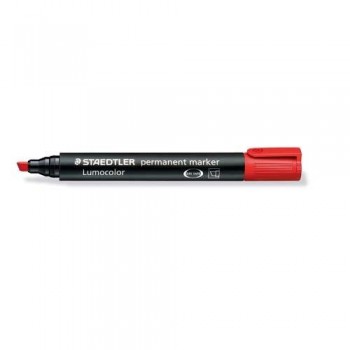 MARCADOR PERMANENTE PUNTA BISELADA 2-5MM. ROJO LUMOCOLOR 350 STAEDTLER
