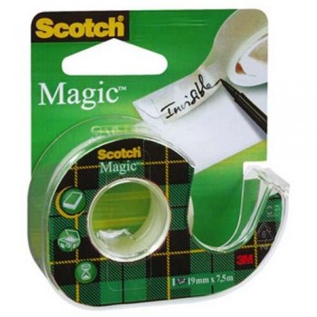 CINTA ADHESIVA INVISIBLE 7,5MX19MM. EN PORTARROLLOS RECARGABLE SCOTCH