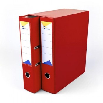 MÓDULO 2 ARCHIVADORES FOLIO 2 ANILLAS 65 MM ROJO OFIEXPERTS