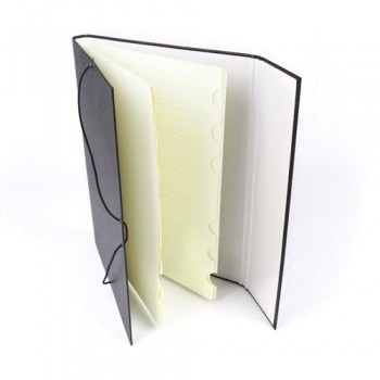 CARPETA CLASIFICADORA FOLIO FORRADO PP 12 SEPARADORES CIERRE GOMAS NEGRO OFIEXPERTS