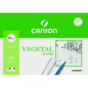 PAPEL VEGETAL A4 90/95 GRAMOS 12 HOJAS MINIPAC CANSON