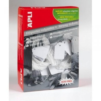 ETIQUETAS COLGANTES CON HILO 9X24 1000 UN APLI
