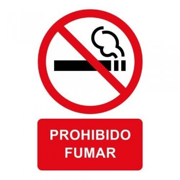 PICTOGRAMA ADHESIVO 120X180 MM. PROHIBIDO FUMAR APLI