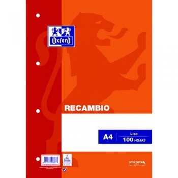 PAPEL A4 90GRAMOS 100 HOJAS LISO 4 TALADROS OXFORD