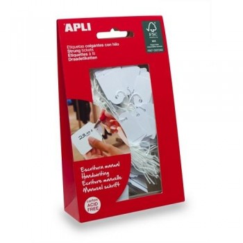 APLI ETIQUETAS COLGANTES CON HILO 9X24