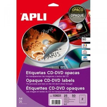 ETIQUETAS MEGA CD-DVD 117 MM.. DIN A6