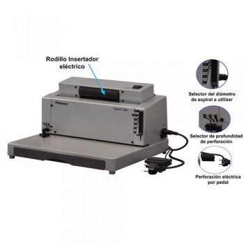 ENCUADERNADORA ESPIRAL METÁLICO ELÉCTRICA METAL E200R FELLOWES