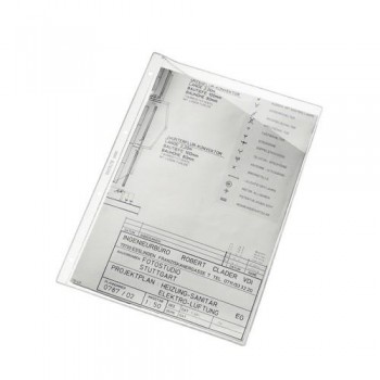 FUNDA PLANOS A4 PVC 4 TALADROS CORTE OBLÍCUO CAJA 100 UN. ESSELTE