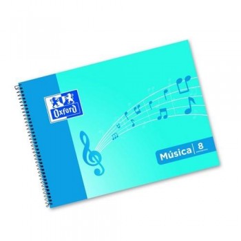 CUADERNO MÚSICA 1/4 APAISADO 20 HOJAS 8 PENTAGRAMAS INTERLINEADO 2MM OXFORD