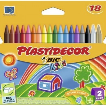 CERA PLÁSTICA ESTUCHE 18 UN. SURTIDAS PLASTIDECOR