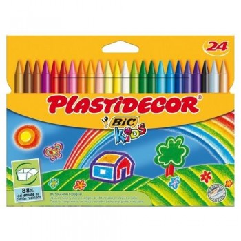 CERA PLÁSTICA ESTUCHE 24 UN. SURTIDAS PLASTIDECOR