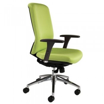 SILLA OPERATIVA TAPIZADA VERDE BASE ALUMINIO RD944V15 ROCADA. BRAZOS REGULABLES EN ALTURA INCLUIDOS