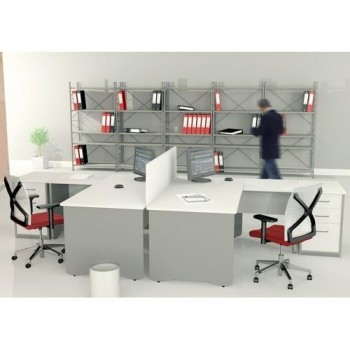 MESA 200X80 CM. ESTRUCTURA COLOR ALUMINIO TABLERO GRIS SERIE WORK ROCADA