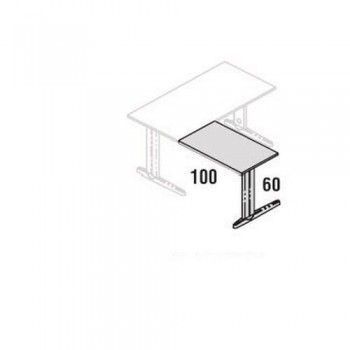 ALA MESA ESTRUCTURA COLOR ALUMINIO TABLERO MELAMINA GRIS 100X60 CM. METAL ROCADA