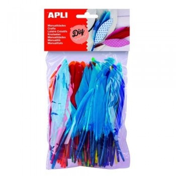 PLUMAS DE COLORES SURTIDOS 100 U EN BOLSA APLI