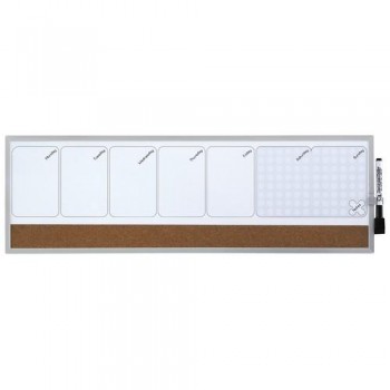 ORGANIZADOR SEMANAL QUARTET MAGNÉTICO + TABLERO CORCHO 585X190MM NOBO
