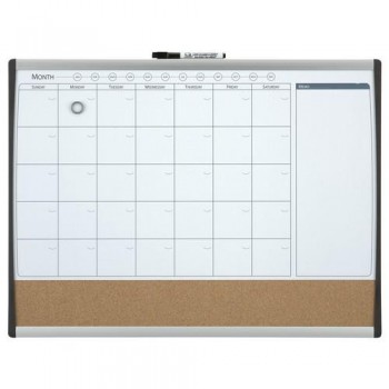 ORGANIZADOR MENSUAL QUARTET MAGNÉTICO + TABLERO CORCHO 585X430MM NOBO