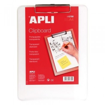 TABLA CON PINZA TRANSPARENTE A4 APLI