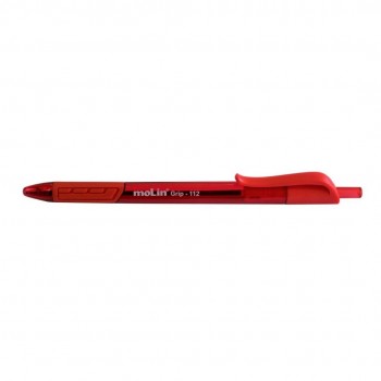 BOLÍGRAFO RETRÁCTIL 1 MM. TINTA ACEITE ROJO MOLIN TRION