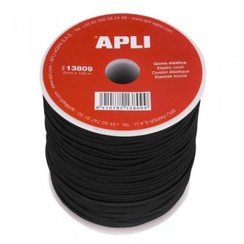 GOMA ELÁSTICA 2 MM X 100 M. NEGRA APLI