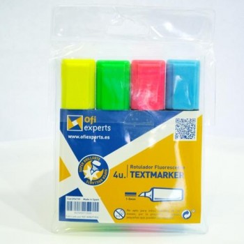ROTULADOR FLUORESCENTE BOLSA 4 UN. SURTIDAS OFIEXPERTS