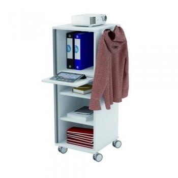 MUEBLE MÓVIL MULTIFUNCIONAL CADDY CON ESTANTES COLOR GRIS