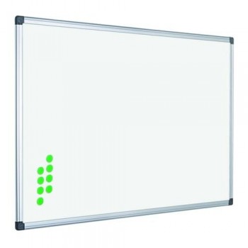 PIZARRA DOBLE CARA VITRIFICADA BLANCA CON MARCO DE ALUMINIO 200X120