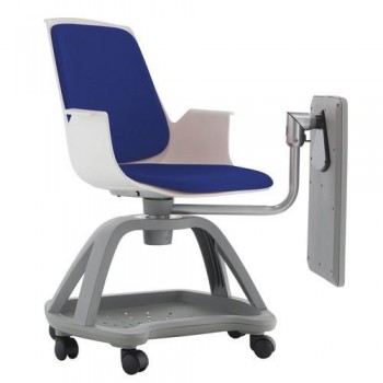 SILLA CONFIDENTE CON RUEDAS Y BANDEJA GIRATORIA RD928 AZUL ROCADA