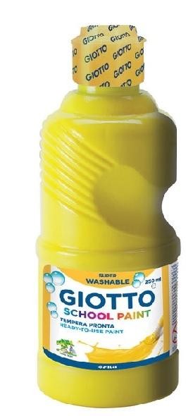 BOTE DE TEMPERA ESCOLAR  GIOTTO DE ALTA CALIDAD LAVABLE 250ML AMARILLO