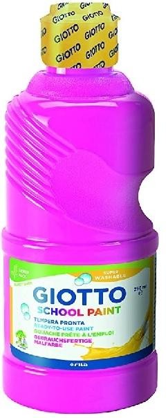 BOTE DE TEMPERA ESCOLAR  GIOTTO DE ALTA CALIDAD LAVABLE 250ML MAGENTA