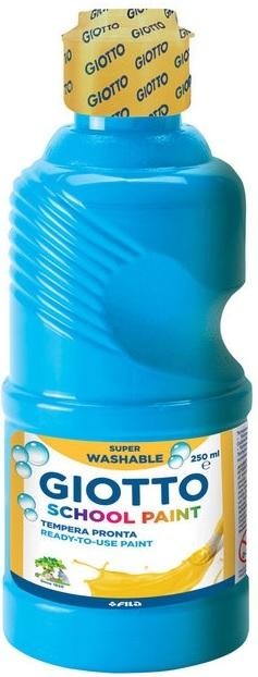 BOTE DE TEMPERA ESCOLAR  GIOTTO DE ALTA CALIDAD LAVABLE 250ML AZUL CYAN