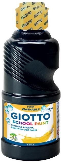 BOTE DE TEMPERA ESCOLAR  GIOTTO DE ALTA CALIDAD LAVABLE 250ML NEGRO