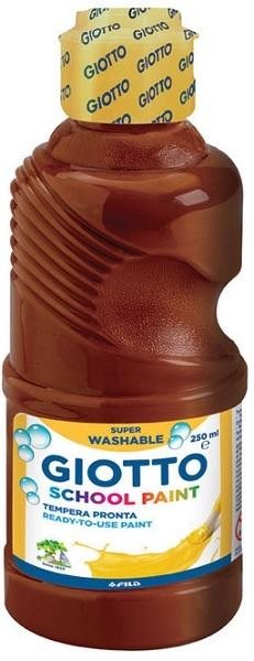 BOTE DE TEMPERA ESCOLAR  GIOTTO DE ALTA CALIDAD LAVABLE 250ML MARRON