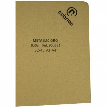 PAQUETE 100 HOJAS 300GR METALLIC ORO 72 X102