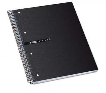 CUADERNO OFICINA MICROPERFORADO TAPA EXTRADURA  A4+ 5x5 160HOJAS ENRI STATUS 70G. NEGRO