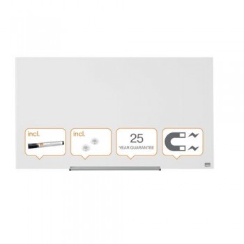 PIZARRA NOBO CRISTAL 1260X711 MM BLANCO BRILLANTE