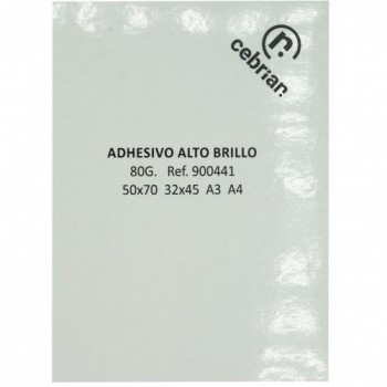 50 HOJAS PAPEL ADHESIVO C/ CORTES 210x297 A4  ALTO BRILLO