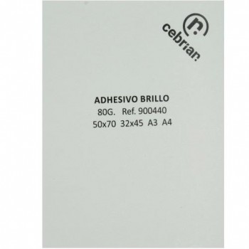 100 HOJAS PAPEL ADHESIVO C/ CORTES 42.0X29.7 A3 BRILLO