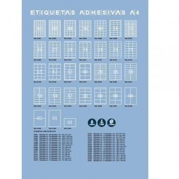 CAJA 100 HOJAS ETIQUETAS 70X42.4MM E-014
