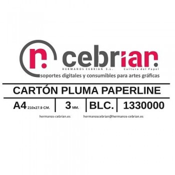 CAJA 80 HOJAS CARTON PLUMA 3MM DIN-A4 PAPERLINE