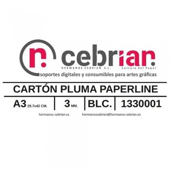 CAJA 40 HOJAS CARTON PLUMA 3MM DIN A3 PAPERLINE