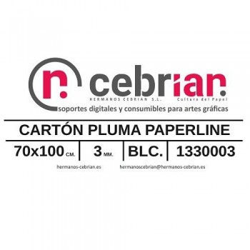 HOJA CARTON PLUMA 70X100 3MM PAPERLINE